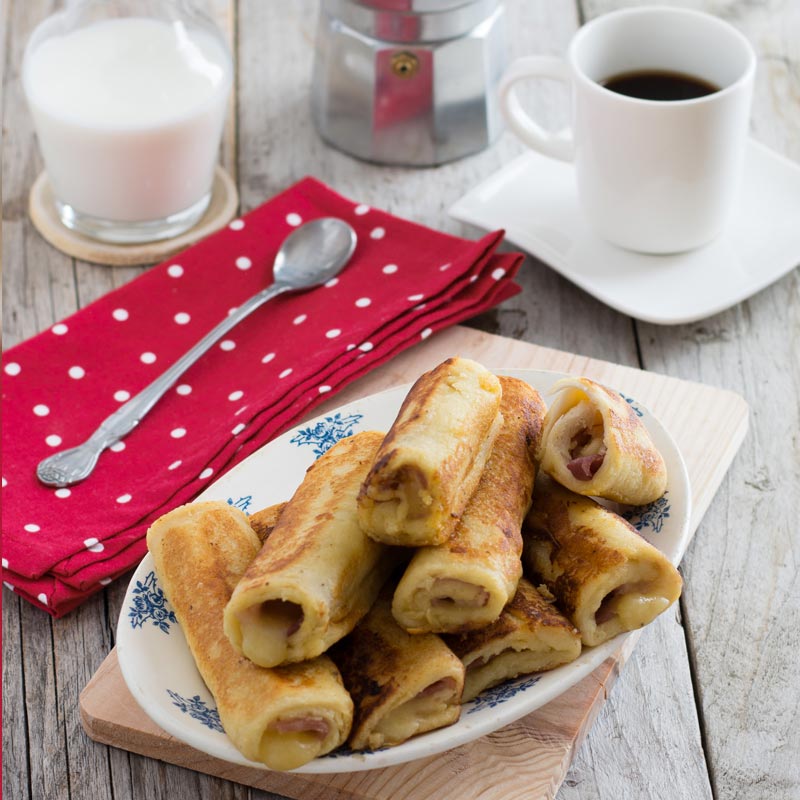 Pain perdu roulé au comté et jambon - Régilait
