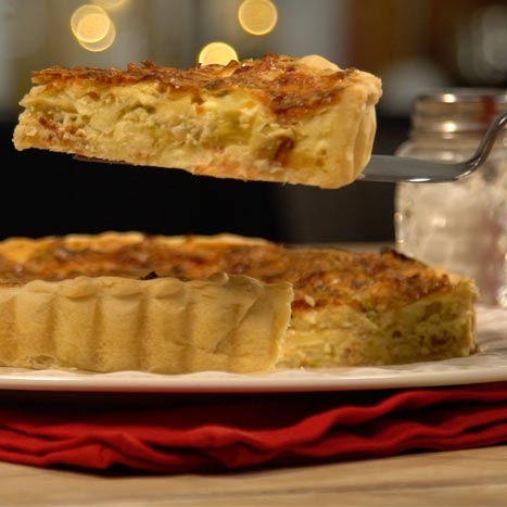 Leek and salmon quiche - Régilait
