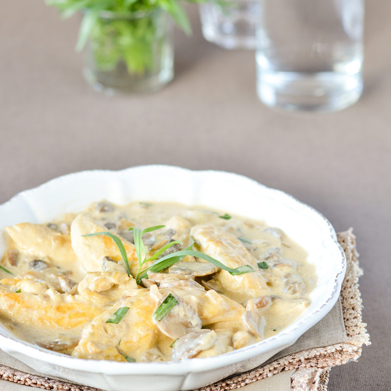 Chicken with mushrooms - Régilait