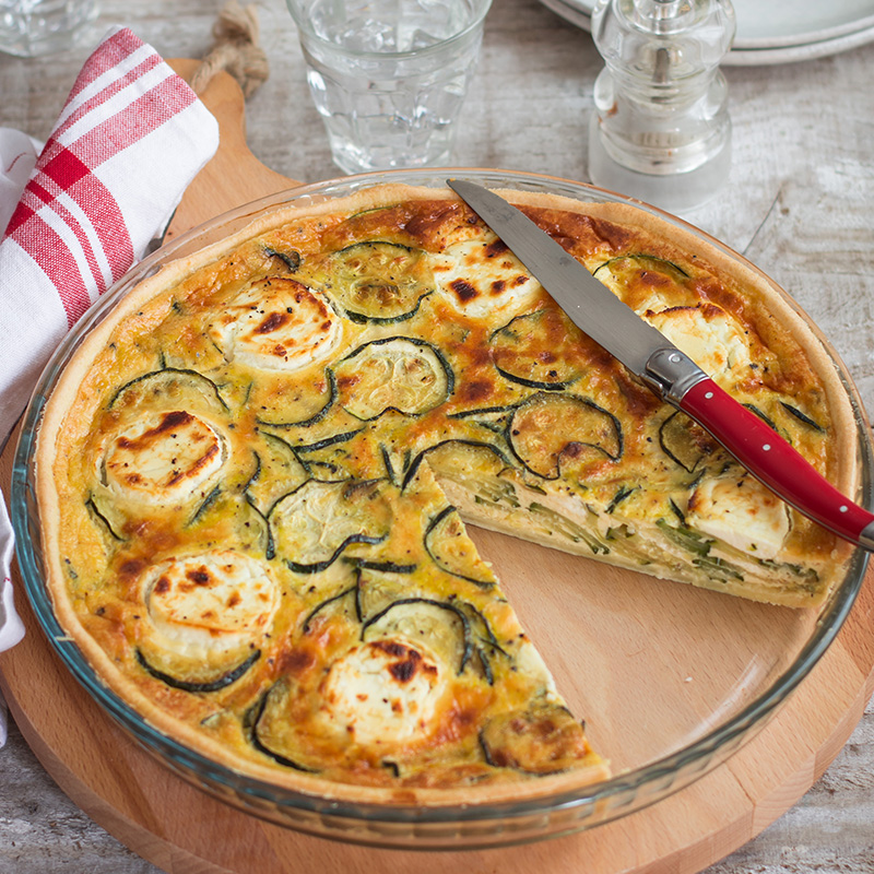 Quiche aux courgettes et au fromage de chèvre - Régilait