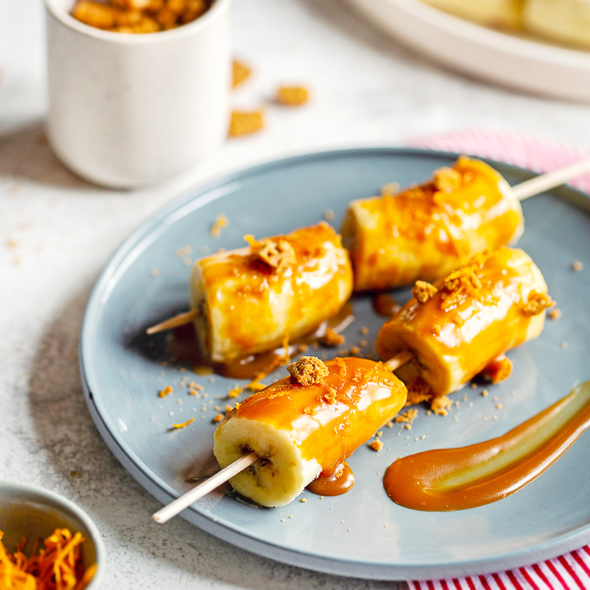 Brochettes de bananes au caramel beurre salé - Régilait