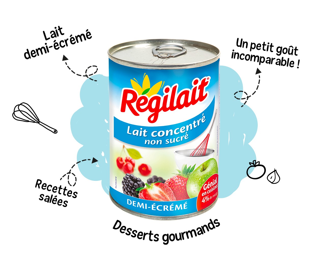 Lait concentré non sucré demi-écrémé