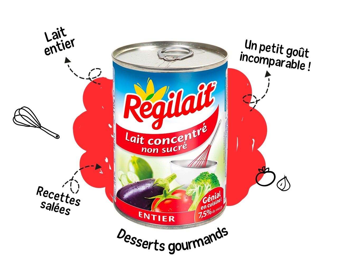 Lait concentré non sucré entier