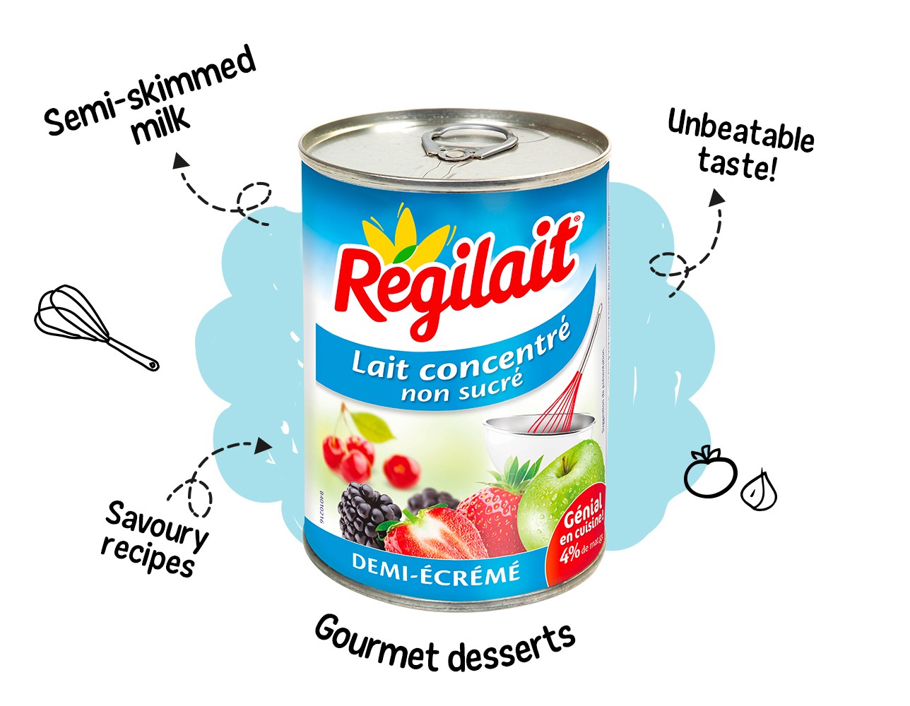 Semi-skimmed unsweetened condensed milk