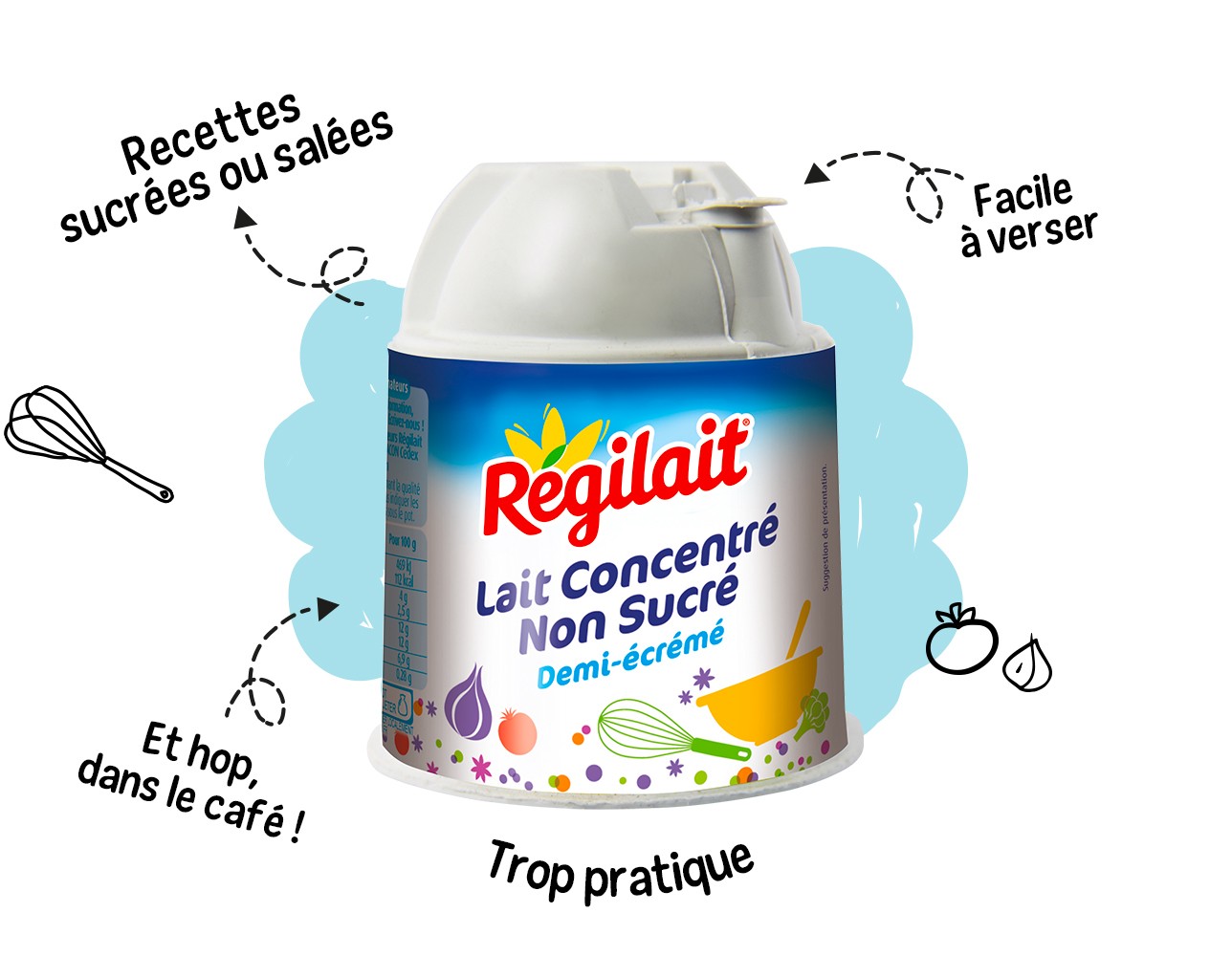 Lait concentré non sucré demi-écrémé