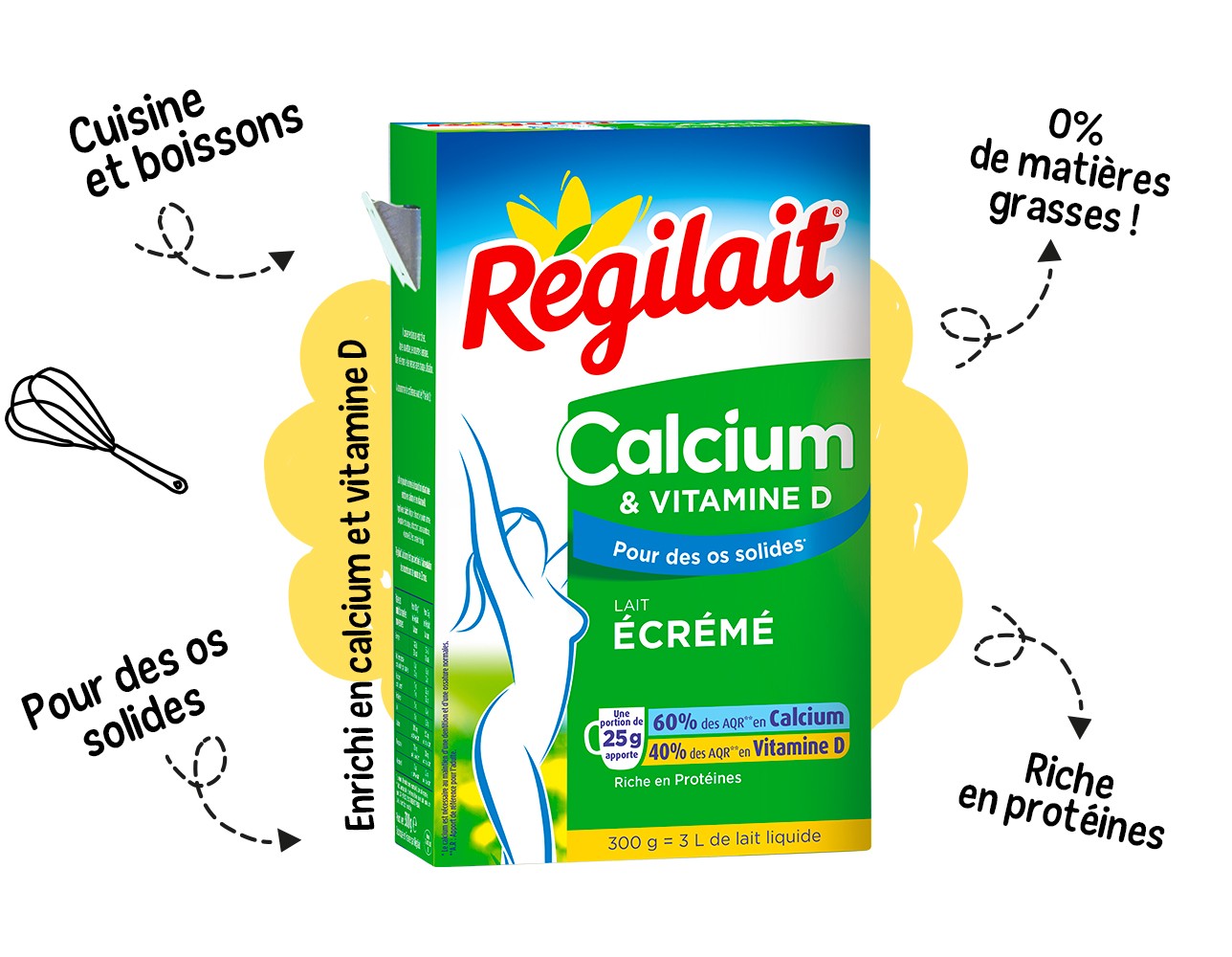 Lait écrémé en poudre calcium &#038; vitamine D