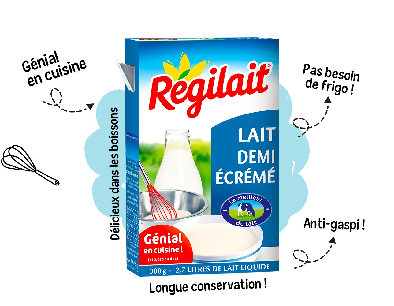 Lait demi-écrémé en poudre