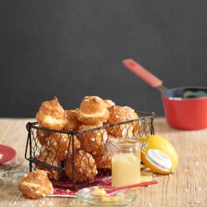Lemon cream chouquettes