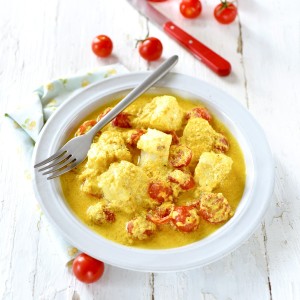 Curry de poisson aux tomates cerises