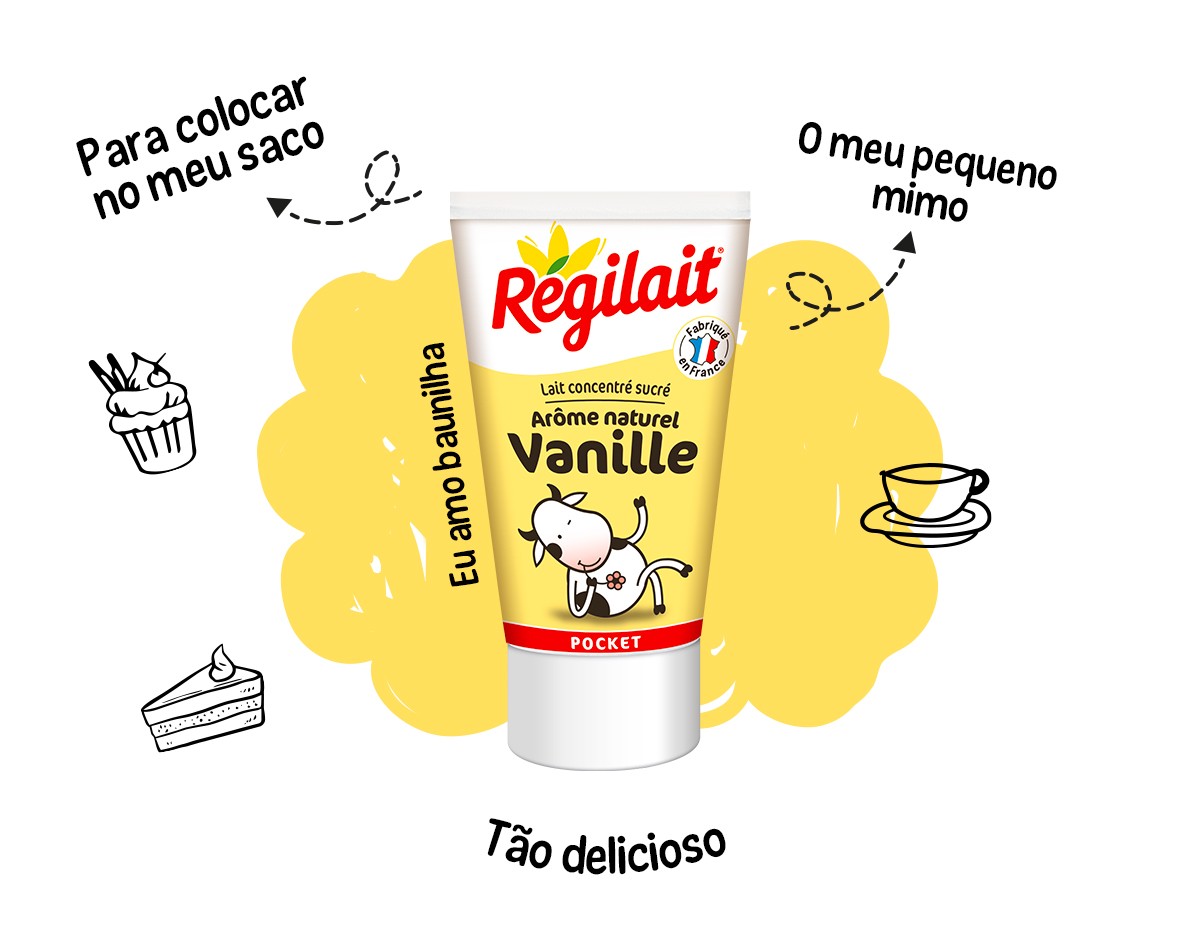 Leite condensado com açúcar sabor baunilha