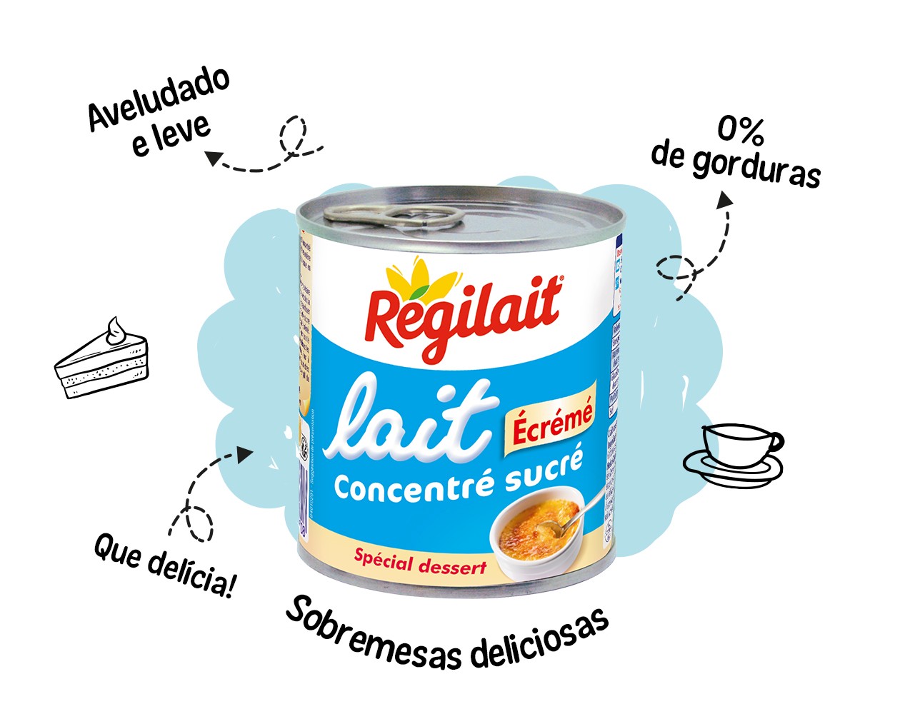 Leite magro condensado com açúcar