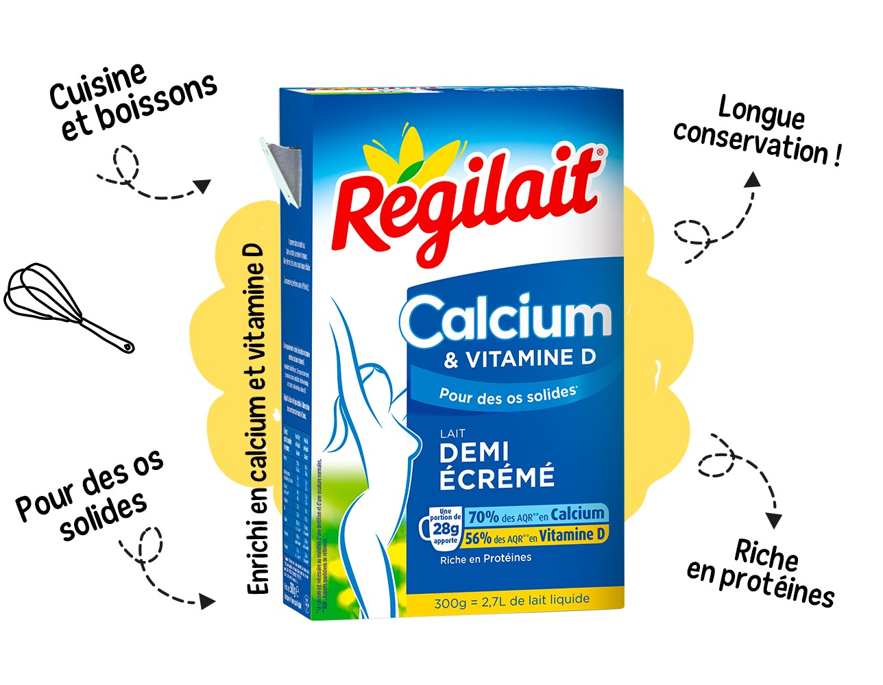 Lait demi-écrémé en poudre calcium &#038; vitamine D