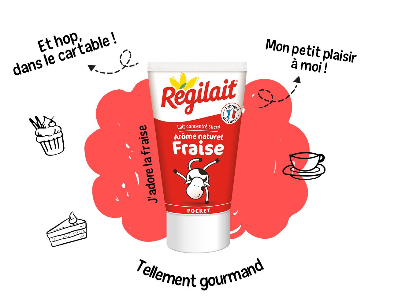 Lait concentré sucré fraise