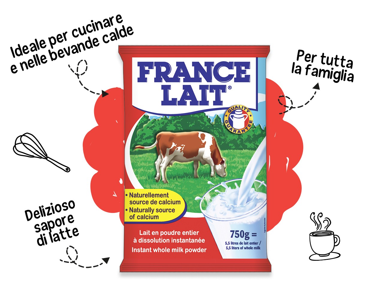 Latte intero istantaneo in polvere France Lait