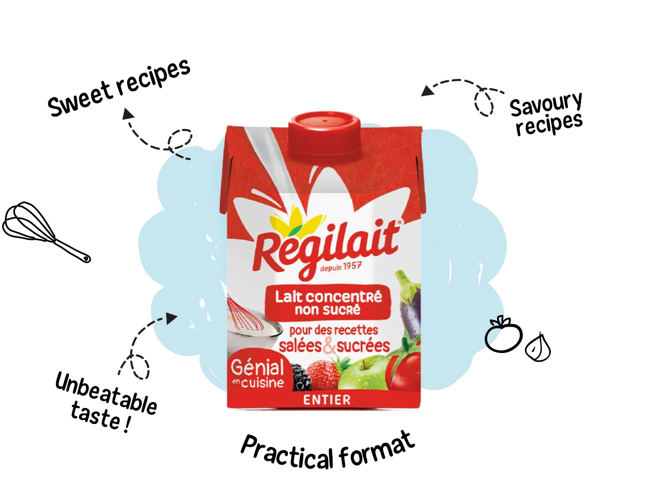 Carton of whole unsweetened condensed milk