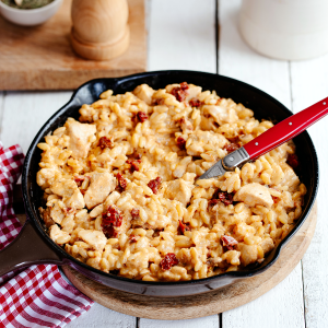 One pan orzo poulet et tomates confites