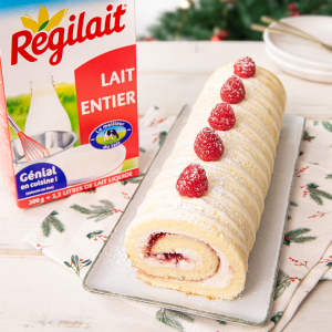 Bûche roulée mascarpone framboise