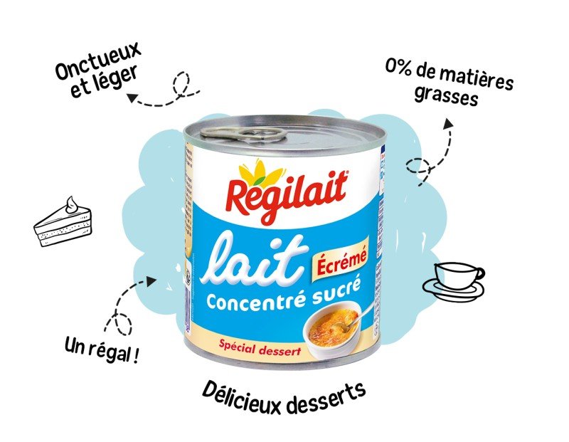 Lait concentré sucré écrémé Spécial déssert Régilait