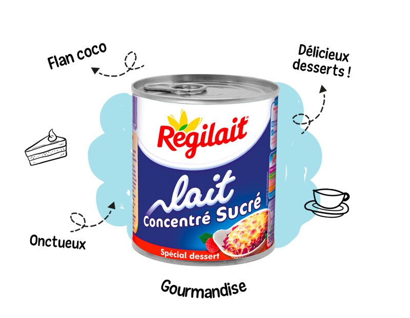 Lait concentré sucré entier Idéal en pâtisserie Régilait